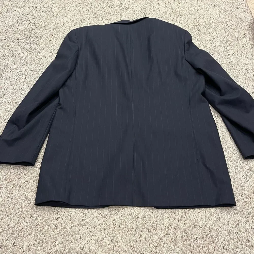 Chaps Ralph Lauren Blazer Jacket Vest 44 Tall Navy Blue Preppy Old Money Classic
